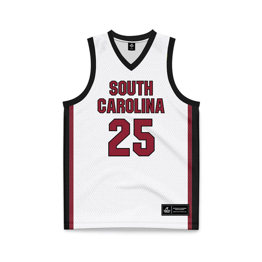 South Carolina - NCAA Women's Basketball : Raven Johnson - White Basketball Jersey-0