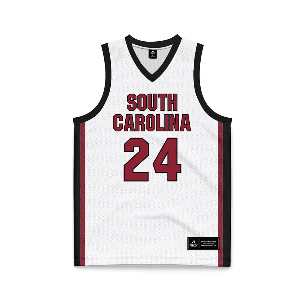 South Carolina - NCAA Women's Basketball : Ayla McDowell - White Basketball Jersey-0