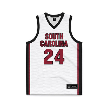 South Carolina - NCAA Women's Basketball : Ayla McDowell - White Basketball Jersey-0
