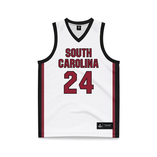 South Carolina - NCAA Women's Basketball : Ayla McDowell - White Basketball Jersey-0