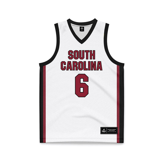 South Carolina - NCAA Men's Basketball : EJ Walker - White Basketball Jersey-0