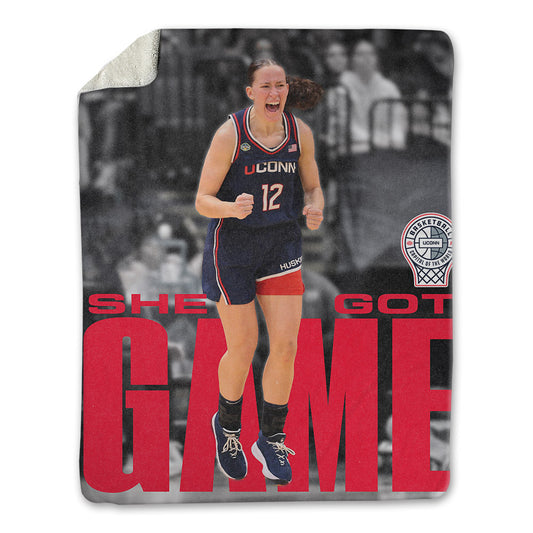 UConn - NCAA Women's Basketball : Ashlynn Shade - NCAA® National Champs Photo Collection - She Got Game Blanket-0