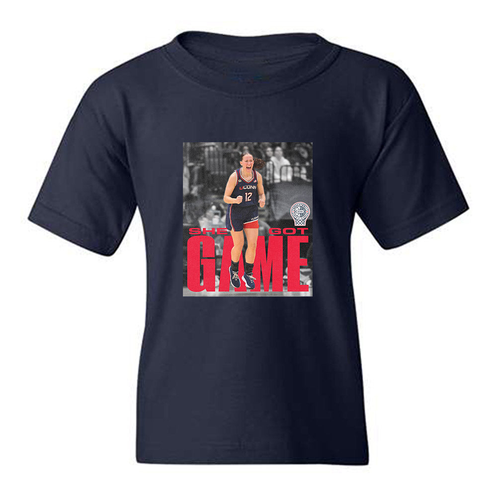 UConn - NCAA Women's Basketball : Ashlynn Shade - NCAA® National Champs Photo Collection - She Got Game Youth T-Shirt-0