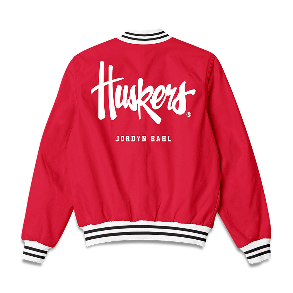 Nebraska - NCAA Softball : Jordyn Bahl - Bomber Jacket-1