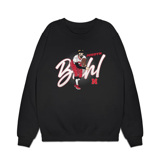 Nebraska - NCAA Softball : Jordyn Bahl - Caricature Premium Crewneck Sweatshirt-0