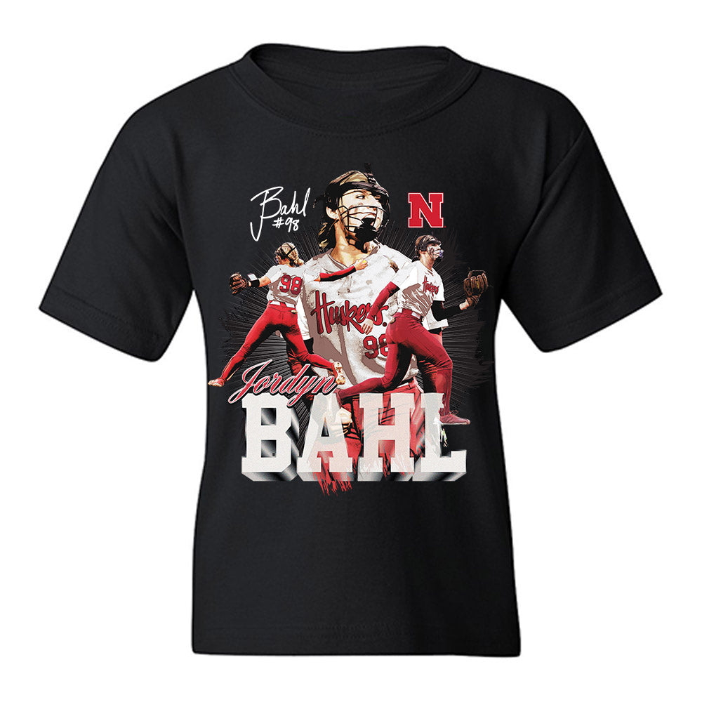 Nebraska - NCAA Softball : Jordyn Bahl - Collage Youth T-Shirt-0
