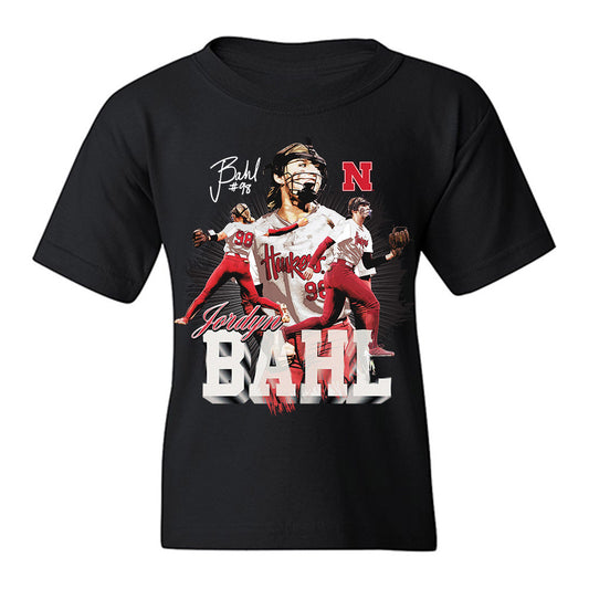 Nebraska - NCAA Softball : Jordyn Bahl - Collage Youth T-Shirt-0