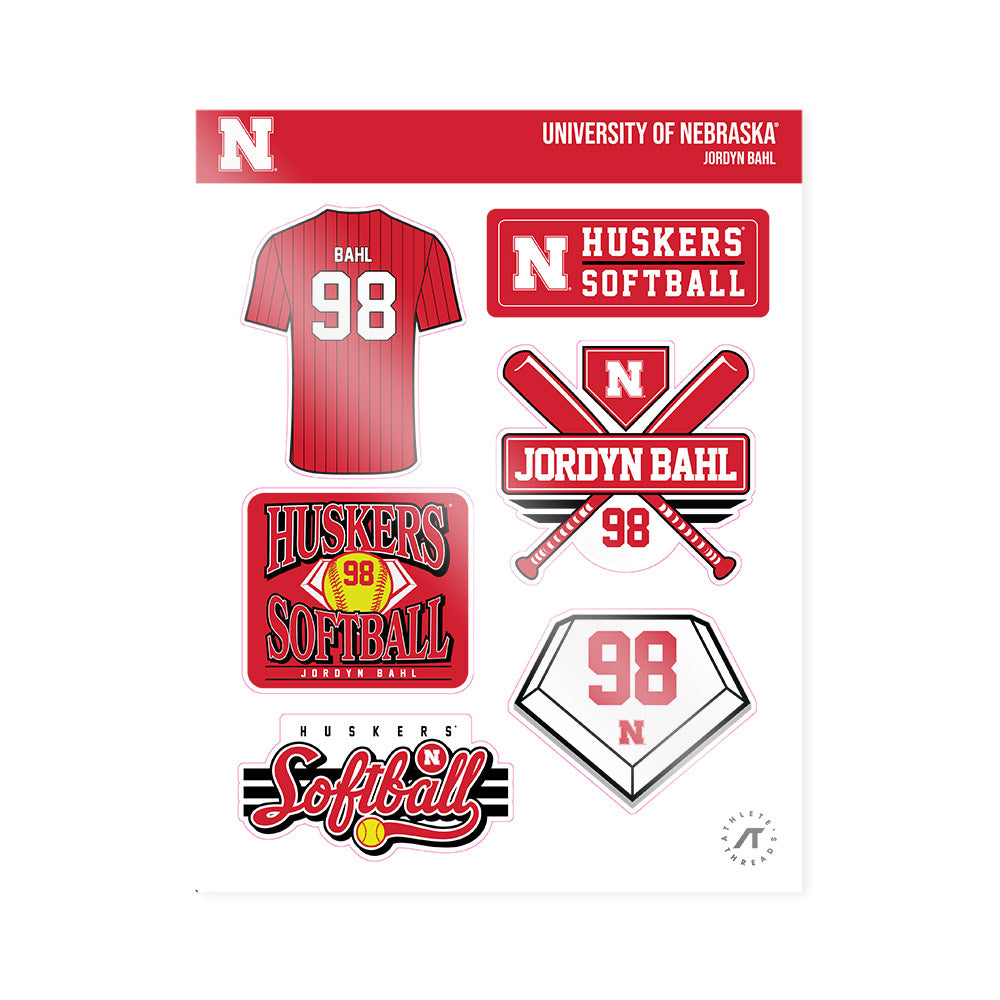 Nebraska - NCAA Softball : Jordyn Bahl - Sticker Sheet-0