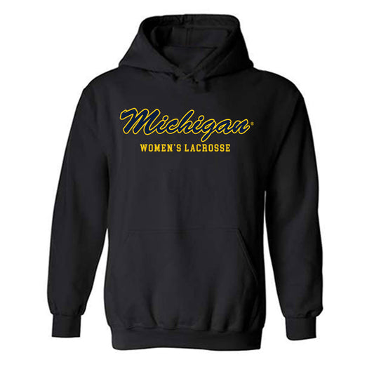Michigan - NCAA Women's Lacrosse : Emma Arico - Sports Shersey Hooded Sweatshirt-0
