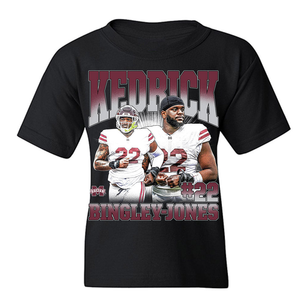 Mississippi State - NCAA Football : Kedrick Bingley-Jones - Collage Youth T-Shirt-0