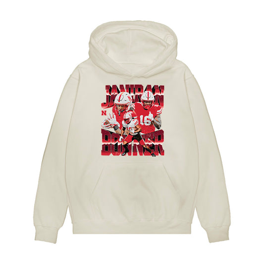 Nebraska - NCAA Football : Janiran Bonner - Collage Premium Hooded Sweatshirt-0