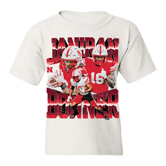 Nebraska - NCAA Football : Janiran Bonner - Collage Youth T-Shirt-0