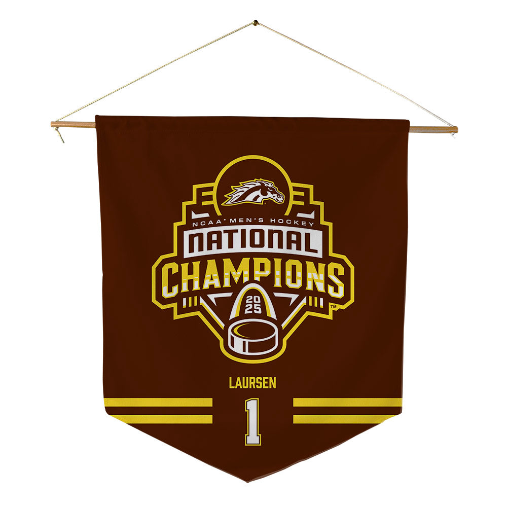 Western Michigan - NCAA Men's Ice Hockey : Kirk Laursen - Pennant - 18" x 21"-0