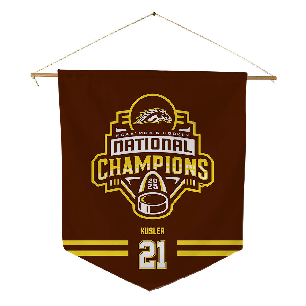 Western Michigan - NCAA Men's Ice Hockey : Ryan Kusler - Pennant - 18" x 21"-0