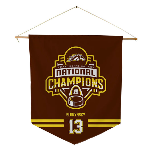Western Michigan - NCAA Men's Ice Hockey : Grant Slukynsky - Pennant - 18" x 21"-0