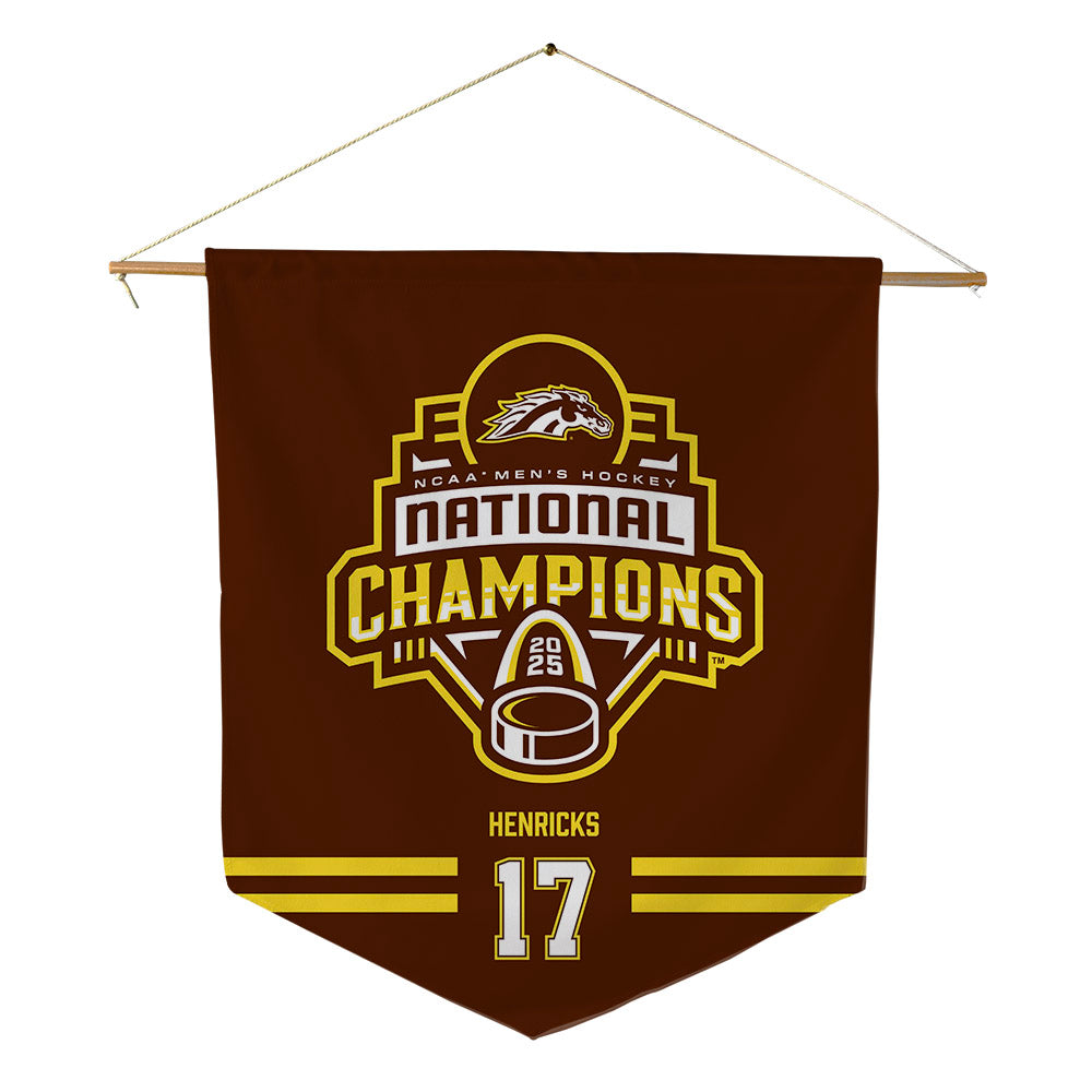 Western Michigan - NCAA Men's Ice Hockey : Ty Henricks - Pennant - 18" x 21"-0