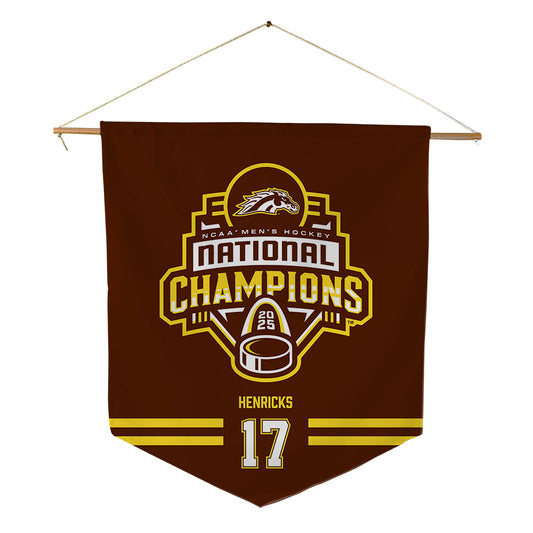 Western Michigan - NCAA Men's Ice Hockey : Ty Henricks - Pennant - 18" x 21"-0