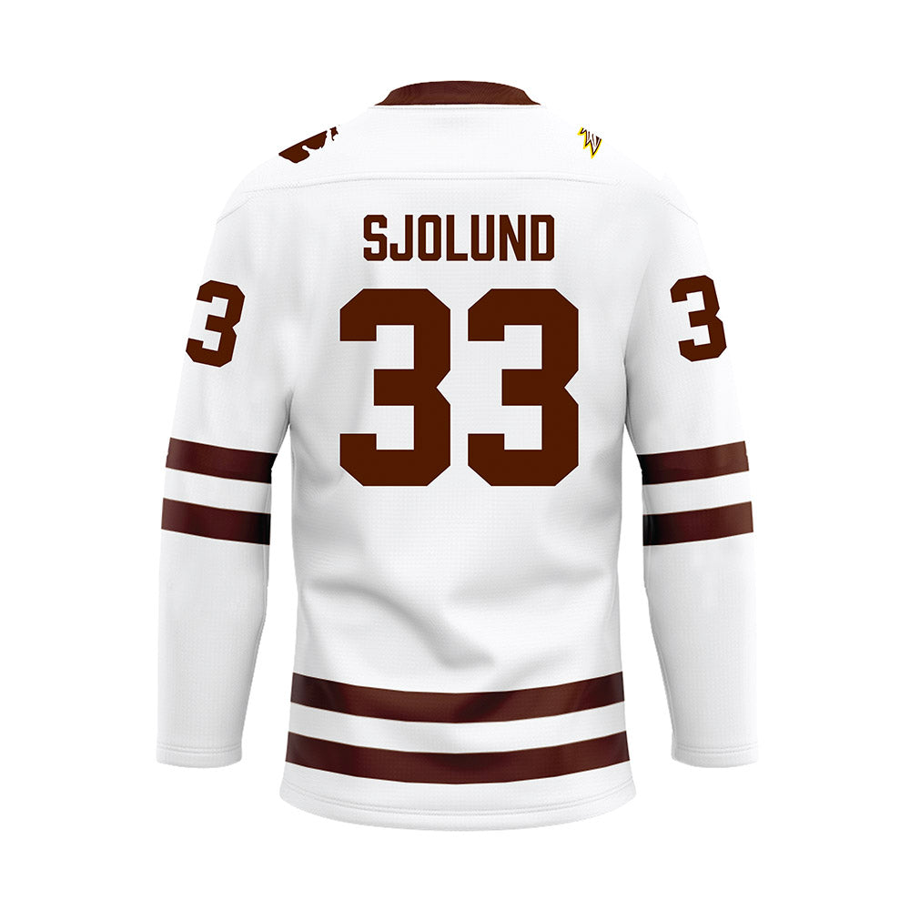 Western Michigan - NCAA Men's Ice Hockey : Samuel Sjolund - white Hockey Jersey-1
