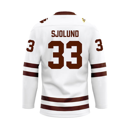 Western Michigan - NCAA Men's Ice Hockey : Samuel Sjolund - white Hockey Jersey-1