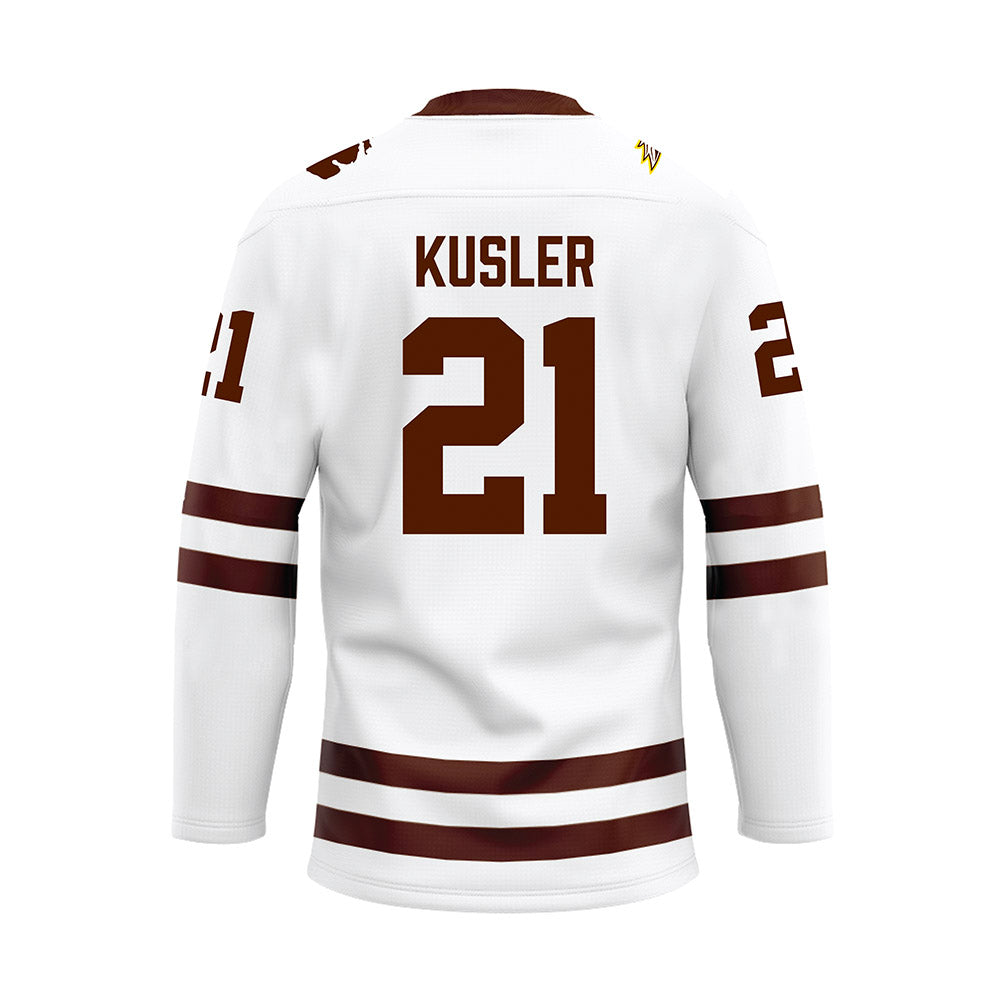 Western Michigan - NCAA Men's Ice Hockey : Ryan Kusler - white Hockey Jersey-1