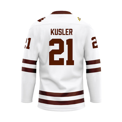 Western Michigan - NCAA Men's Ice Hockey : Ryan Kusler - white Hockey Jersey-1