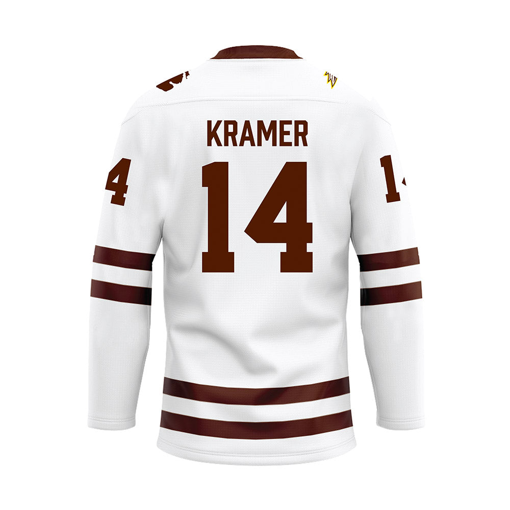 Western Michigan - NCAA Men's Ice Hockey : Brian Kramer - white Hockey Jersey-1