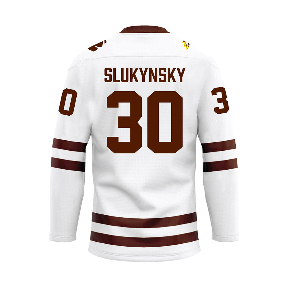 Western Michigan - NCAA Men's Ice Hockey : Hampton Slukynsky - white Hockey Jersey-1