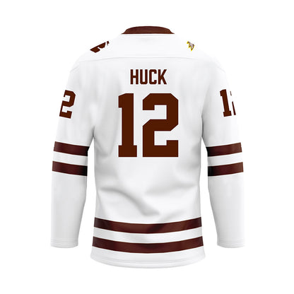 Western Michigan - NCAA Men's Ice Hockey : Samuel Huck - white Hockey Jersey-1