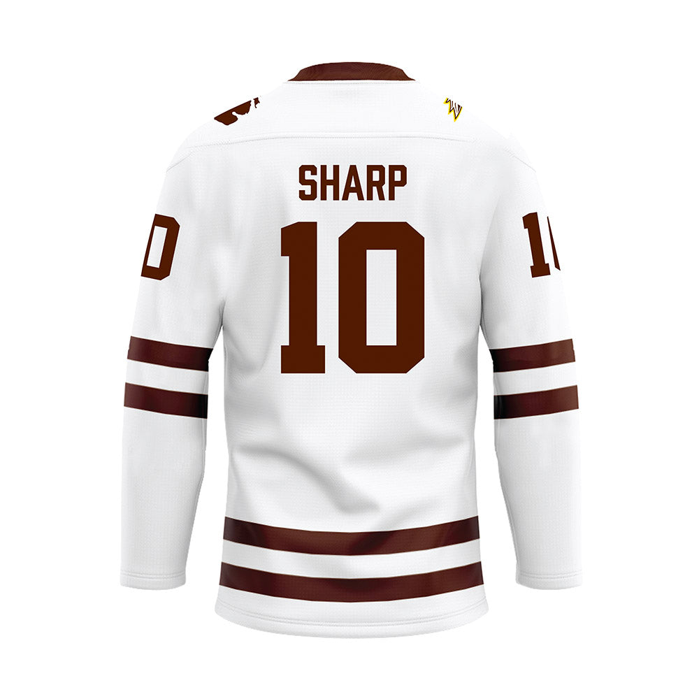 Western Michigan - NCAA Men's Ice Hockey : Zack Sharp - white Hockey Jersey-1