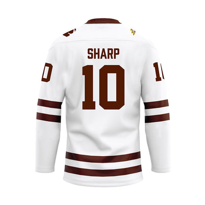 Western Michigan - NCAA Men's Ice Hockey : Zack Sharp - white Hockey Jersey-1