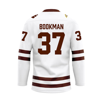 Western Michigan - NCAA Men's Ice Hockey : Zach Bookman - white Hockey Jersey-1