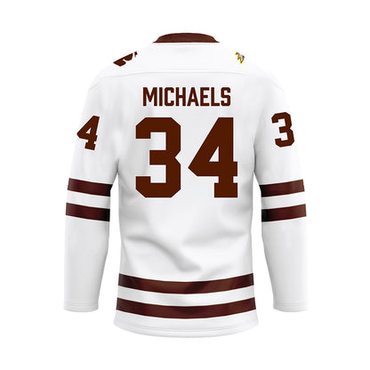 Western Michigan - NCAA Men's Ice Hockey : Owen Michaels - white Hockey Jersey-1