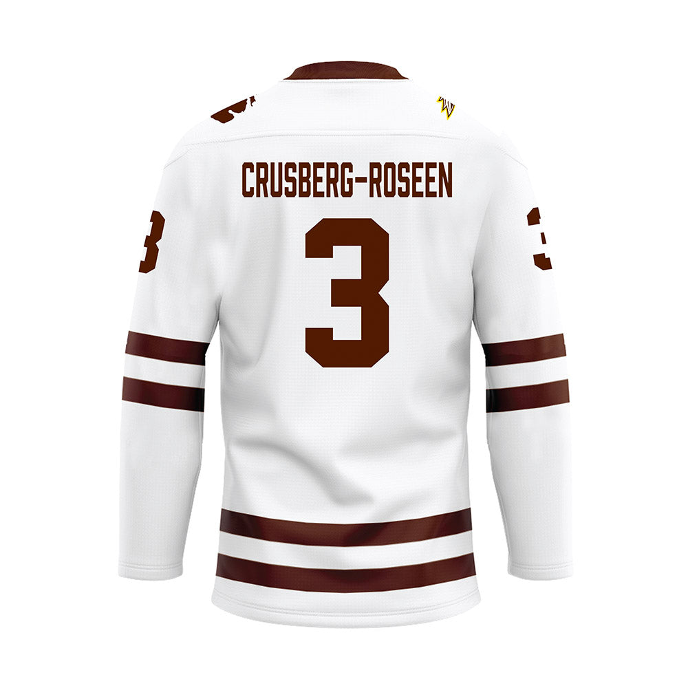 Western Michigan - NCAA Men's Ice Hockey : Cole Crusberg-Roseen - white Hockey Jersey-1