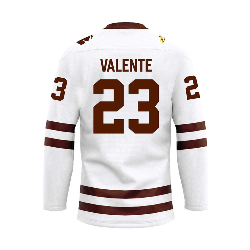 Western Michigan - NCAA Men's Ice Hockey : Liam Valente - white Hockey Jersey-1