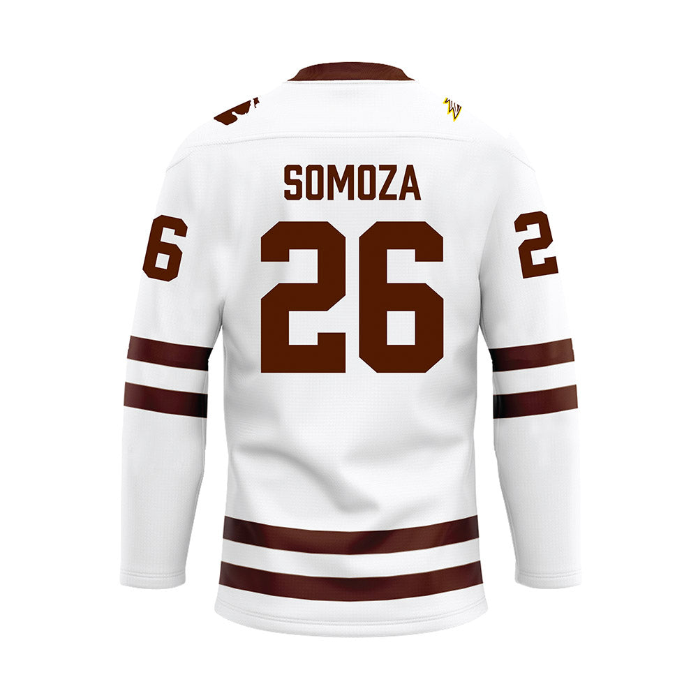 Western Michigan - NCAA Men's Ice Hockey : Ean Somoza - white Hockey Jersey-1