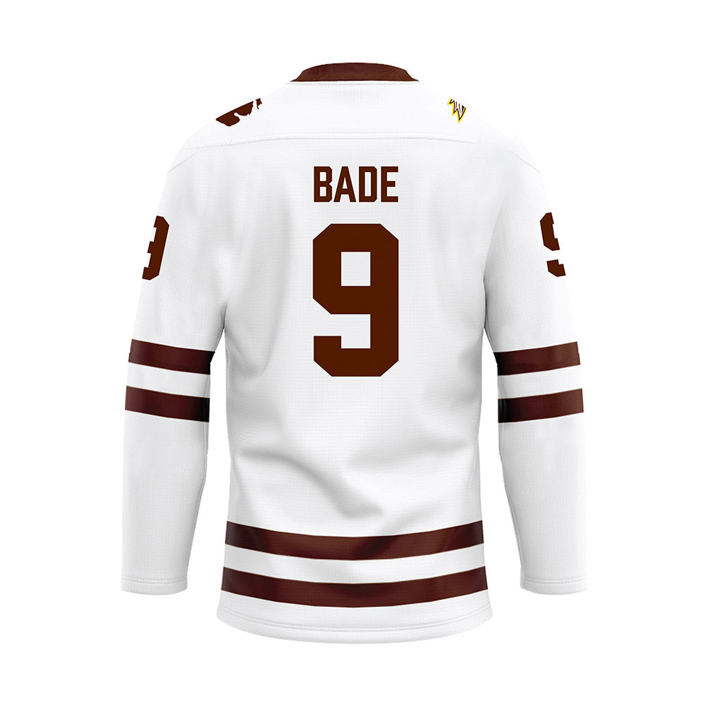 Western Michigan - NCAA Men's Ice Hockey : Zach Bade - white Hockey Jersey-1