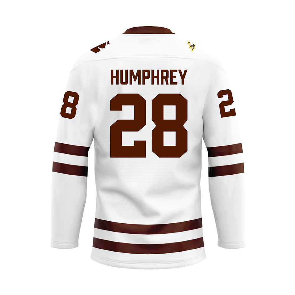 Western Michigan - NCAA Men's Ice Hockey : Ryan Humphrey - white Hockey Jersey-1