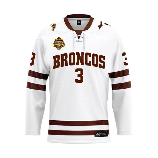 Western Michigan - NCAA Men's Ice Hockey : Cole Crusberg-Roseen - white Hockey Jersey-0