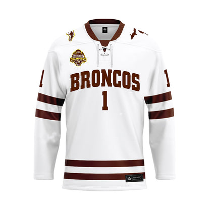 Western Michigan - NCAA Men's Ice Hockey : Kirk Laursen - white Hockey Jersey-0