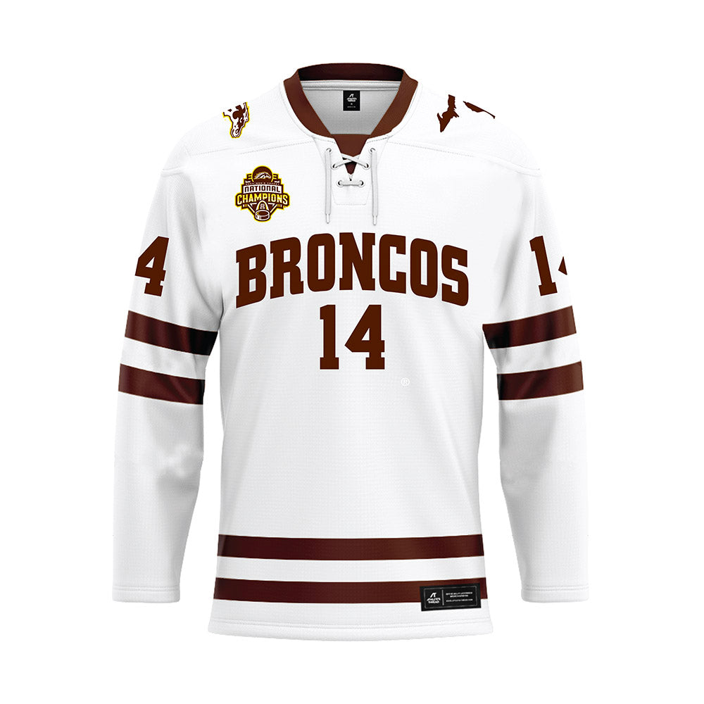 Western Michigan - NCAA Men's Ice Hockey : Brian Kramer - white Hockey Jersey-0