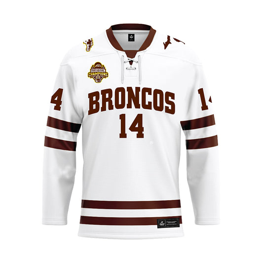 Western Michigan - NCAA Men's Ice Hockey : Brian Kramer - white Hockey Jersey-0