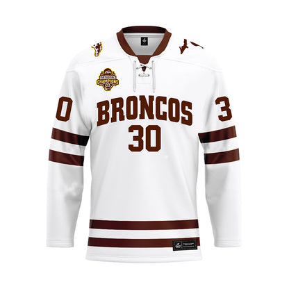 Western Michigan - NCAA Men's Ice Hockey : Hampton Slukynsky - white Hockey Jersey-0