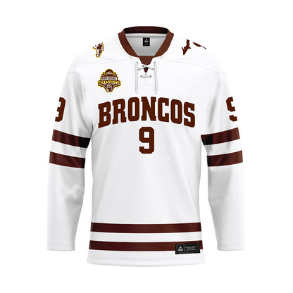 Western Michigan - NCAA Men's Ice Hockey : Zach Bade - white Hockey Jersey-0