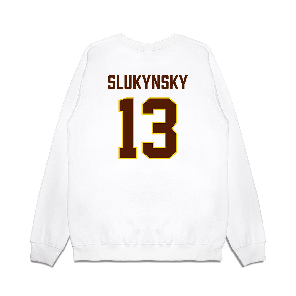 Western Michigan - NCAA Men's Ice Hockey : Grant Slukynsky - Replica Shersey Premium Crewneck Sweatshirt-1