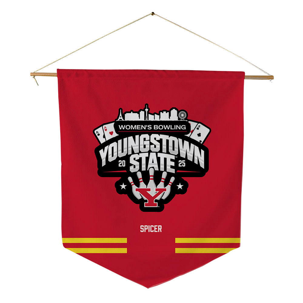 Youngstown State - NCAA Women's Bowling : Amber Spicer - Pennant - 18" x 21"-0