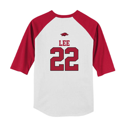 Arkansas - NCAA Baseball : Peyton Lee - USA Youth Raglan T-Shirt-1