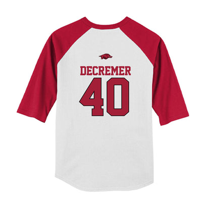 Arkansas - NCAA Baseball : James DeCremer - USA Youth Raglan T-Shirt-1