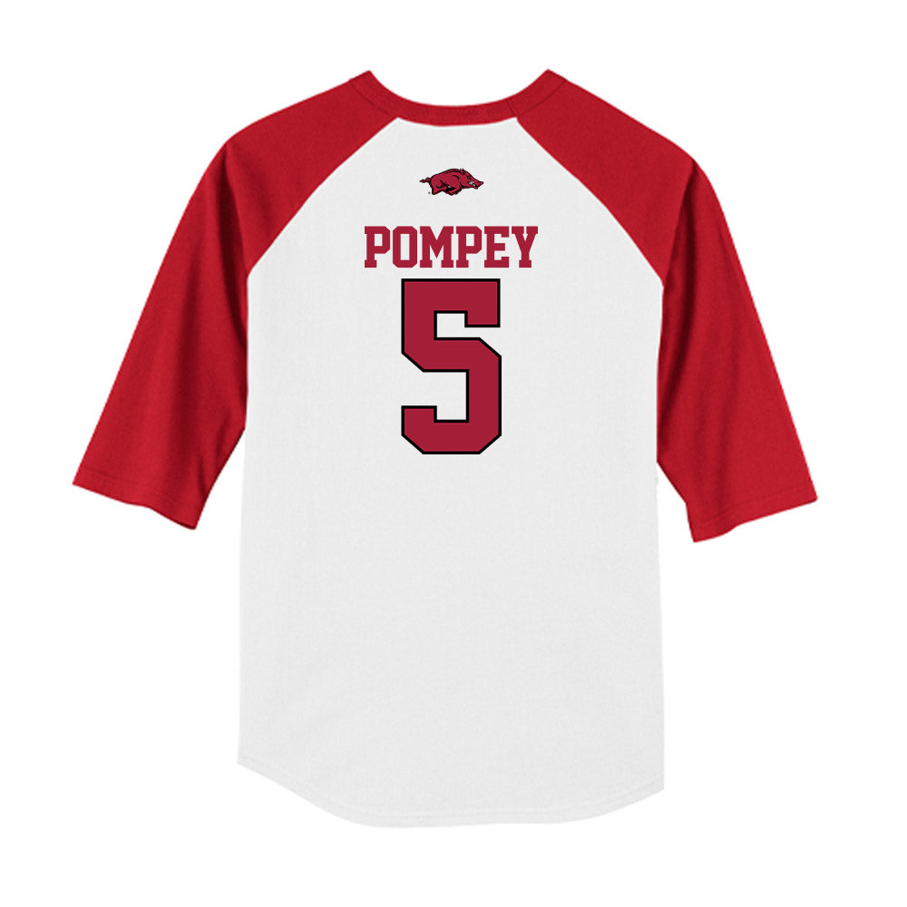 Arkansas - NCAA Baseball : TJ Pompey - USA Raglan Shirt-1