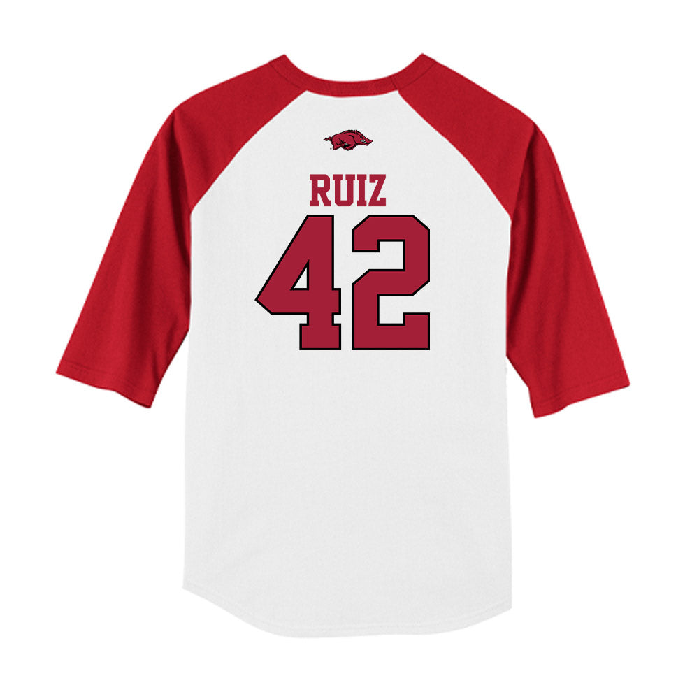 Arkansas - NCAA Baseball : Damian Ruiz - USA Raglan Shirt-1