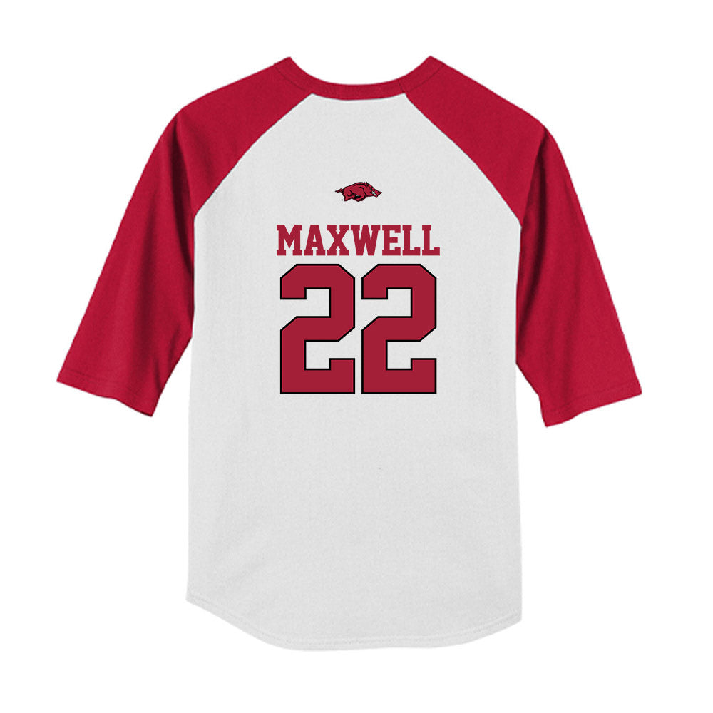 Arkansas - NCAA Baseball : Logan Maxwell - USA Youth Raglan T-Shirt-1